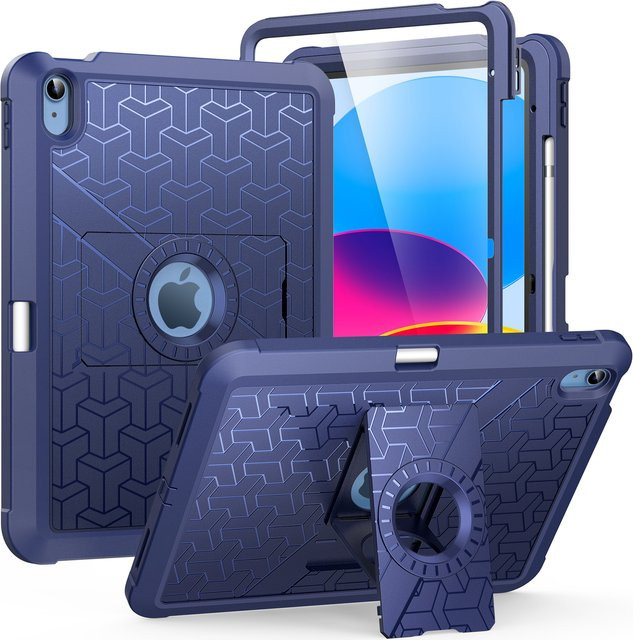 Robuste und stoßfeste zweilagige Schutzhülle für iPad 11 Zoll 10. und 11. Generation von dadanism in Schwarz oder Blau - Bild 1
