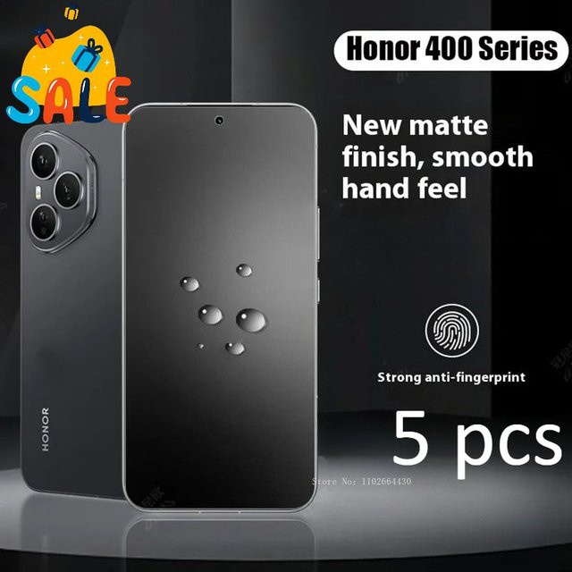 5 Stück matte Hydrogelfolie für Honor 400 Pro und Honor 400 Lite, gebogene Displayschutzfolie, transparent - Bild 1