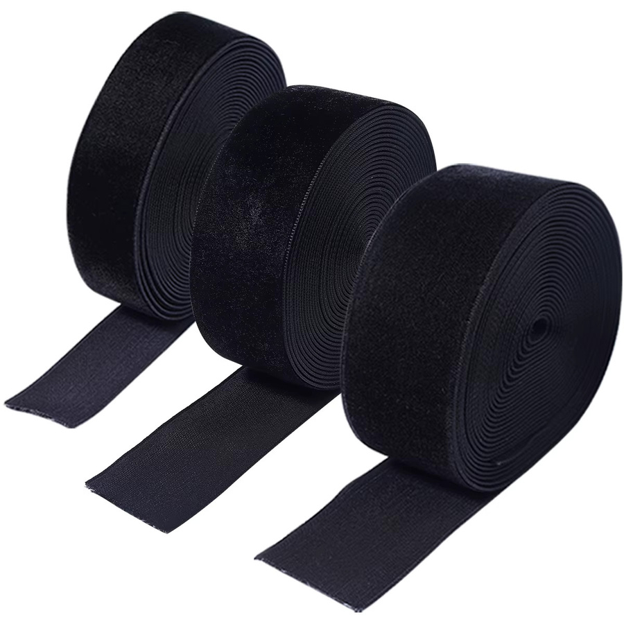 Schwarzes Samtband mit einseitiger Beflockung für DIY Dekoration und Geschenkverpackungen, Breite: 6 mm bis 38 mm - Bild 3