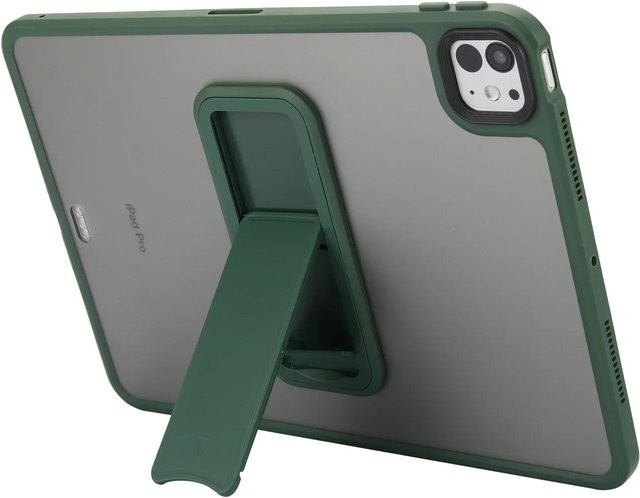 Matte Standhülle von Rui Di für iPad Pro, Air und Mini in Dunkelgrün und Transparent - Bild 1