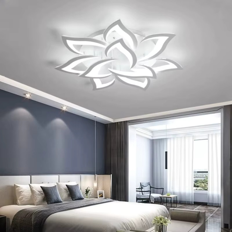 JIANKEXING Deckenventilatorlampe im Nordic Modern Minimalist Stil, Weiß, für Wohnzimmer, Schlafzimmer, Küche und Büro - Bild 1