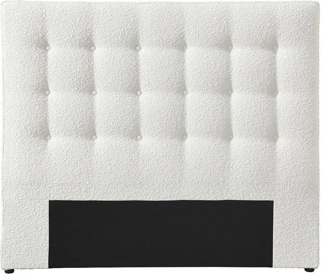 Vente-unique Bettkopfteil Francesco Weiß gepolstert mit Bouclé-Stoff, Breite: 140 cm - Bild 1