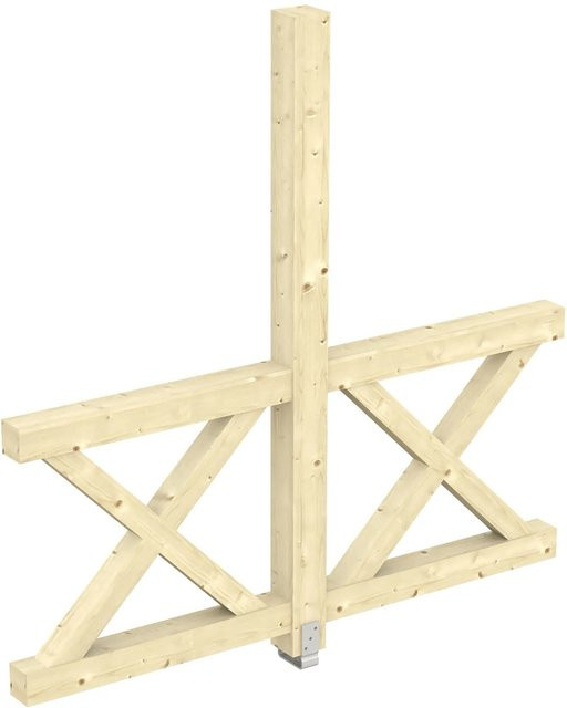 Skan Holz Seitenwand aus Fichte in Natur für Terrassenüberdachungen, B/H: 78,5 x 210 cm - Bild 1