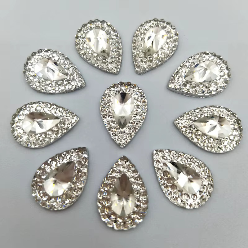 100 Stück transparente Strass-Cabochons aus Resin in ovaler, runder oder Tropfenform für dein Scrapbooking und DIY-Bastelarbeiten - Bild 2