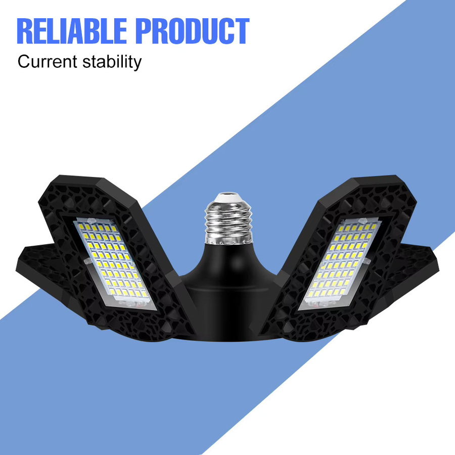 Verformbare LED Garage Glühbirne E27 250W Werkstatt Lampe Schwarz - Bild 3