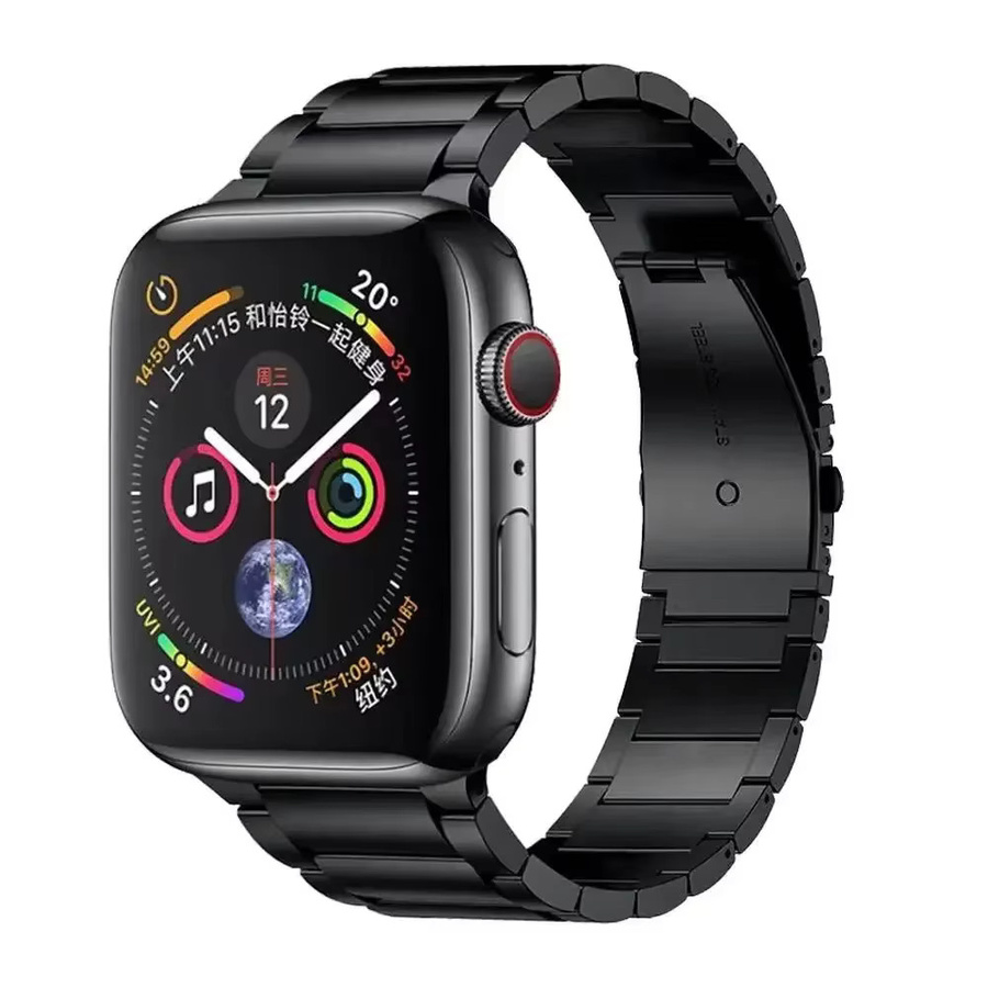 Uhrenarmband Edelstahl, Schwarz, Unisex - Bild 1