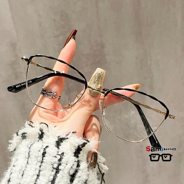 Samjune Korrektionsbrille Halbrand, Cat-Eye, Anti-Blaulicht - Bild 1