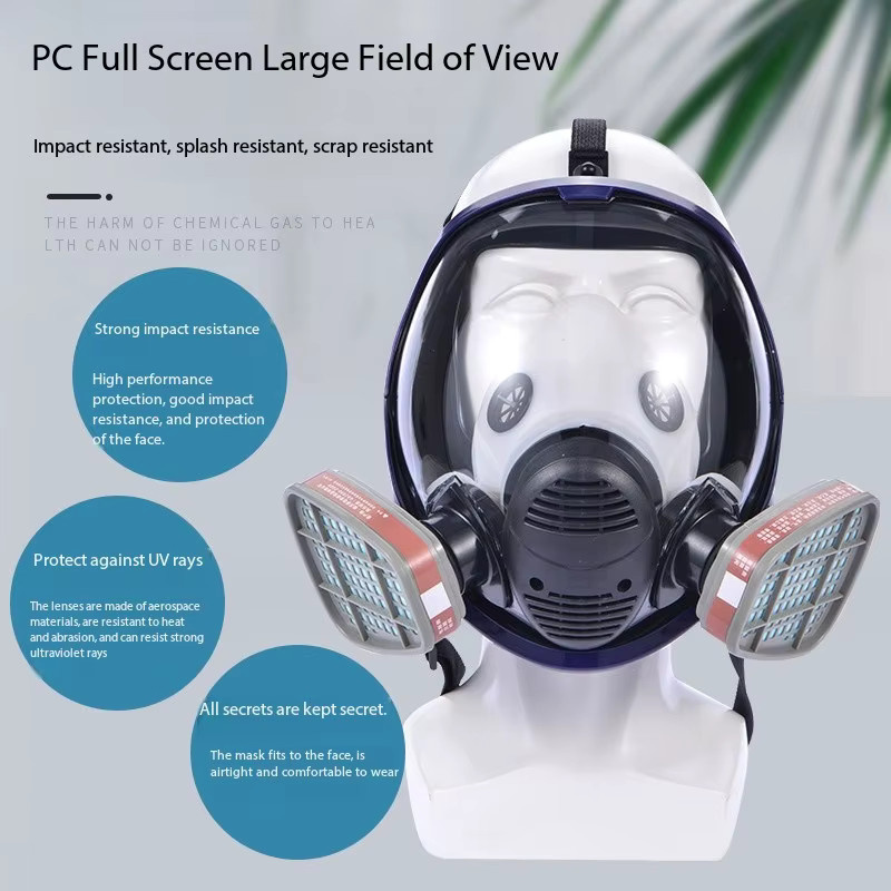 AnruiGe PROTECT Chemische Schutzmaske 6800 Vollgesichtsmaske mit Kieselgel-Filter zum Schutz vor Staub und Pestiziden - Bild 3