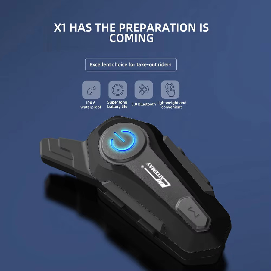 Kebidumei Bluetooth Motorradhelm Intercom-Headset für 2 Fahrer, 1000m Reichweite, Schwarz - Bild 3