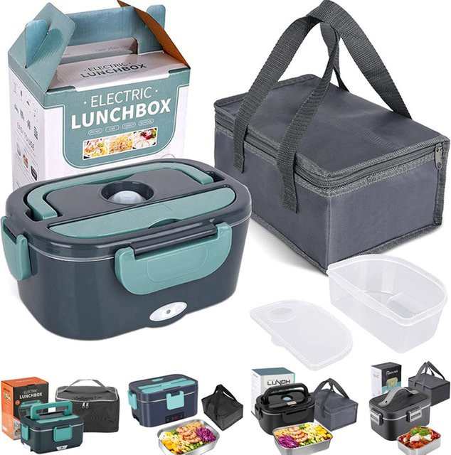 Betuyoo 2-in-1 elektrische Lunchbox mit Edelstahlbehälter, auslaufsicherer tragbarer Speisenwärmer, mikrowellengeeignet - Bild 1