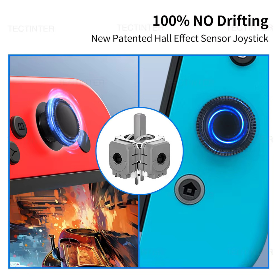 Hall-Effekt Ersatz-Joystick in Schwarz für Nintendo Switch, Lite und OLED Controller Gamepad 3D Analog Thumb Stick Reparaturset - Bild 5