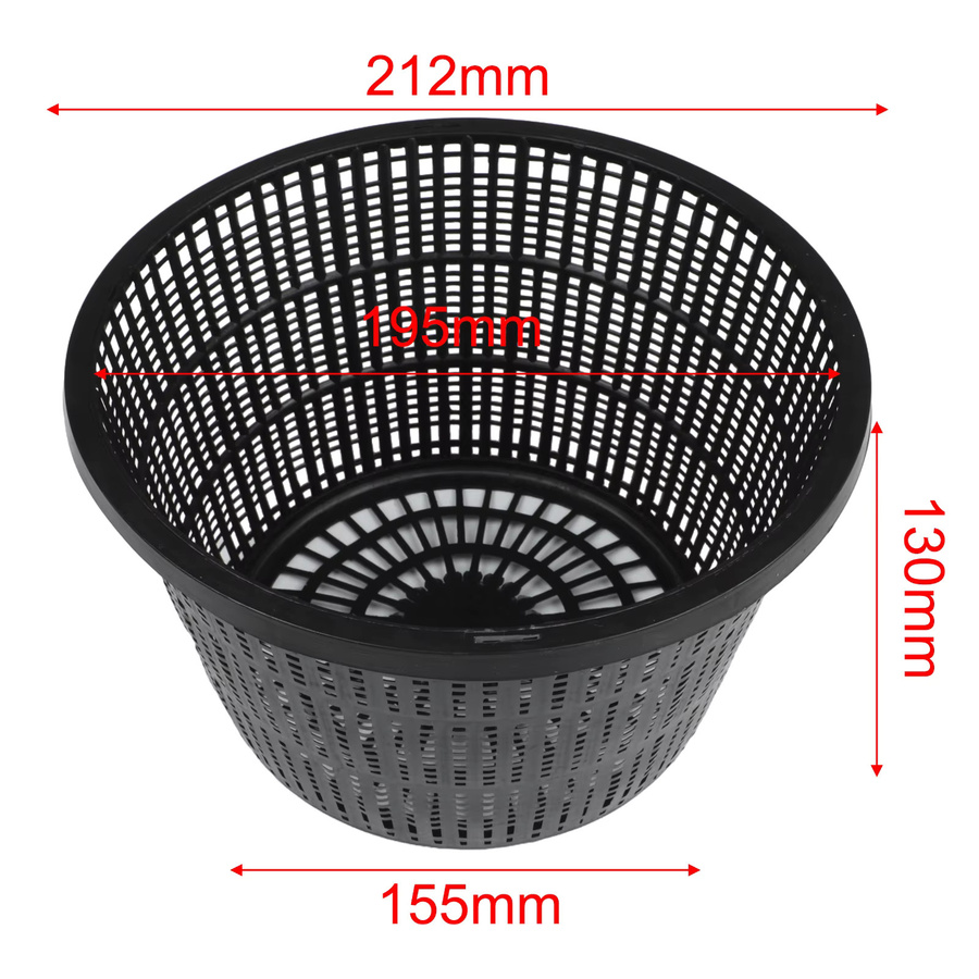 5 Stück Netztöpfe von LEENKEA in Schwarz aus Kunststoff für Wasserpflanzen, Durchmesser: 21,08 cm - Bild 2