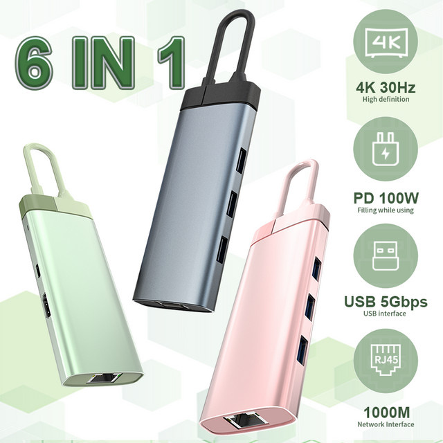 Basierend auf den bereitgestellten Daten lautet der Produkttitel:
Basix USB-C-Hub mit HDMI 4K UHD und PD-Ladefunktion, Typ-C Dockingstation für MacBook Air und Pro Laptops, Grau - Bild 1