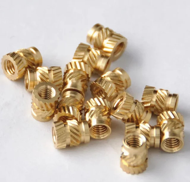 100 Stück Messing Heat Set Einbettungsmuttern M3 x 5 x 4 mm für 3D-Drucker, Goldfarben - Bild 1