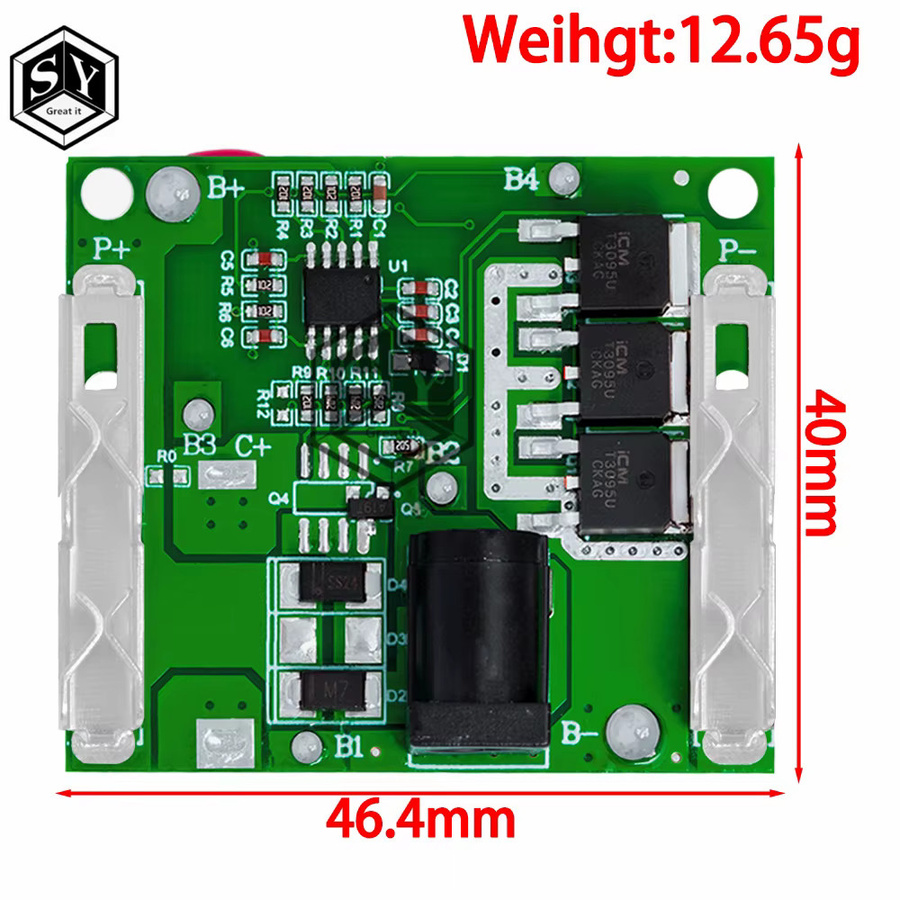 Baishundianzi 5S Li-Ion Batterieladeschutzplatine für Elektrowerkzeuge, 21V 18V 18,5V 20A, Farbe: Grün - Bild 2