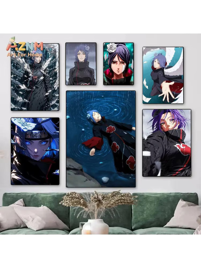 Kayou Naruto Akatsuki Konan Paper Angel Anime Leinwandgemälde Wandkunst Poster Mehrfarbig - Bild 7