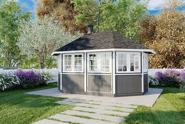 Grillpavillon Albatros von Hansagarten24 aus Holz in Braun, B/T/H: 500 x 300 cm - Bild 1