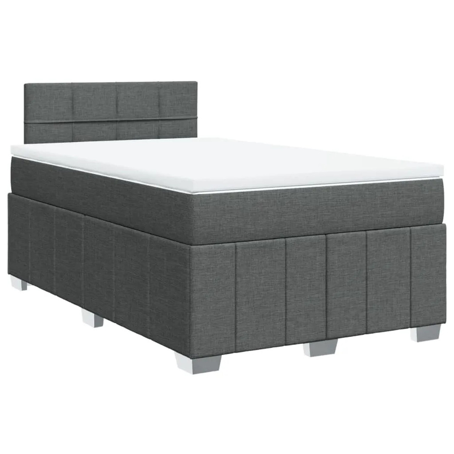 vidaXL Boxspringbett mit Matratze in Dunkelgrau, Hybridbett mit Taschenfederkern, B/T: 120 x 200 cm - Bild 2