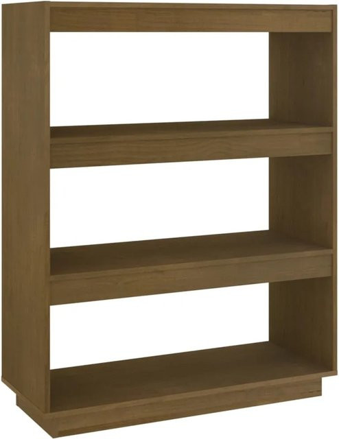 vidaXL Bücherregal und Raumteiler aus Massivholz Kiefer in Honigbraun, B/T/H: 80 x 35 x 103 cm - Bild 1