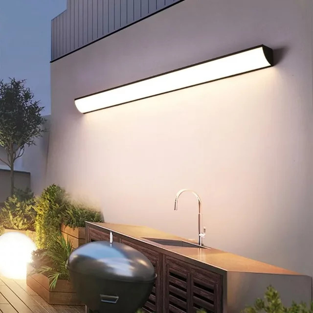 Z ZOSIMIO LIGHT Minimalistische Wandleuchte für Außen und Innen mit langen Streifen, wasserdichte Außenwandleuchte für Garten, Veranda und Innenhof - Bild 1