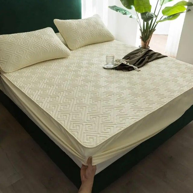 Spannbettlaken von Your Warm Home aus Baumwolle, atmungsaktiv und allergikerfreundlich, B/T/H: 90 x 200 x 40 cm - Bild 1