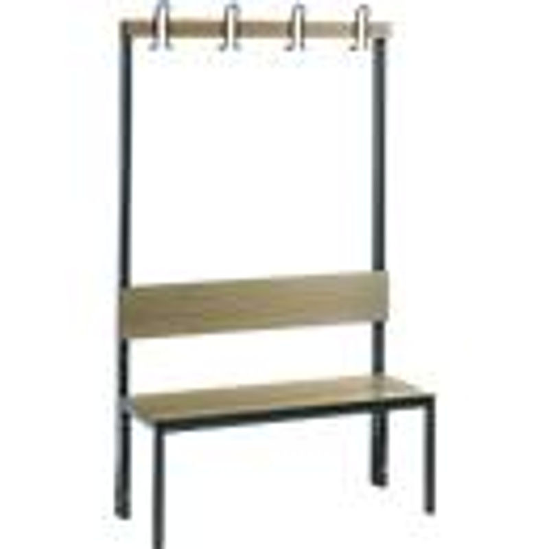 C+P Garderobenbank Basic Plus mit Rückenlehne, Dekor Eiche Sereno, Gestell Schwarzgrau, H x B x T: 165 x 100 x 40,7 cm - Bild 2