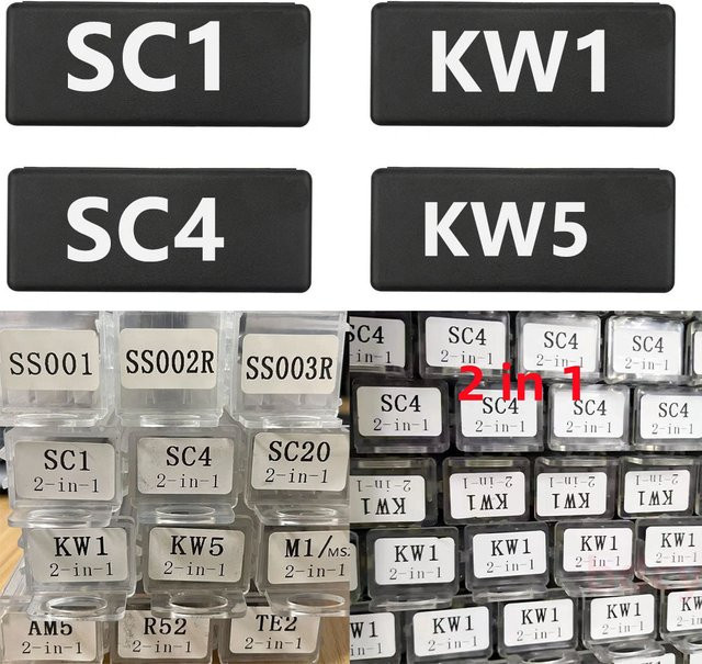 Allkgreat 2 in 1 Ziviles Werkzeug für Haustüren mit verschiedenen Schlüsselprofilen wie SS001, SS002, BE2-6, AM5 und KW1 - Bild 1