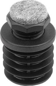 KIPP Justierstopfen Form A rund aus Polyamid mit Filzgleitfläche, Durchmesser: 3,8 cm, Länge: 6,0 cm, Farbe: Schwarz - Bild 1