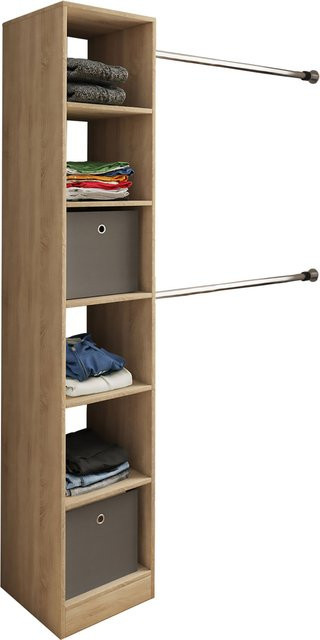 VCM Kleiderregal Dacho in Eiche mit 2 Kleiderstangen, braun, B/T/H: 196 x 38 x 24 cm - Bild 1