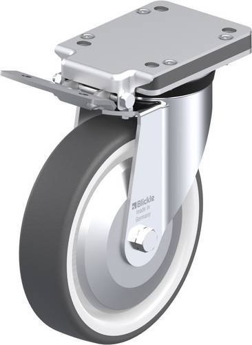 Blickle Lenkrolle LK-POTH 200K-IS-FA mit Feststeller, Rad-Durchmesser: 20 cm, Tragfähigkeit: 600 kg, grau/weiß - Bild 1