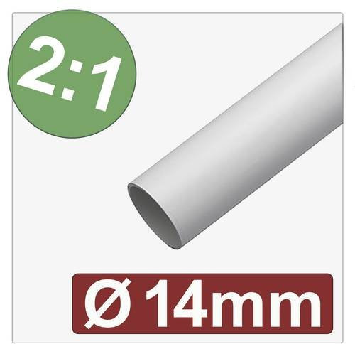 Quadrios Schrumpfschlauch ohne Kleber Weiß 14mm 7mm Schrumpfrate 2:1 Meterware - Bild 1