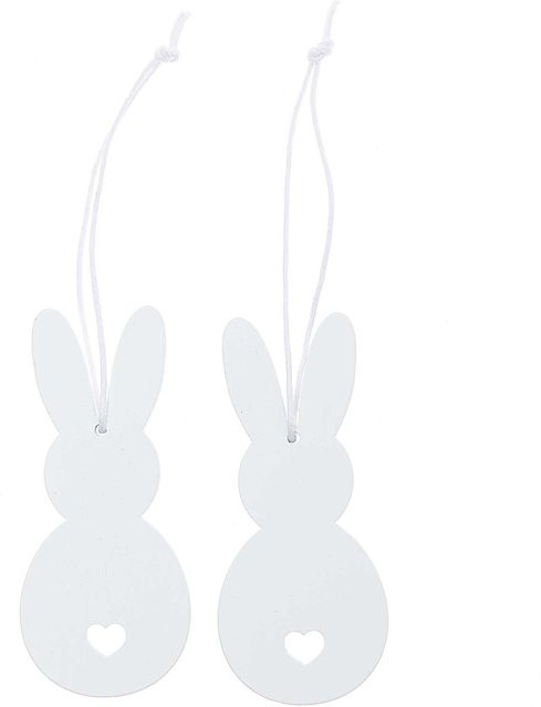 Rico Design Holzhänger Hase in Weiß, 2 Stück - Bild 1