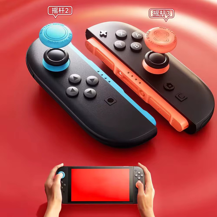 Nintendo 6-in-1 Silikon Daumensticks und Griffkappen für Switch 2 Joy Con und Pro Controller, Multicolor - Bild 3