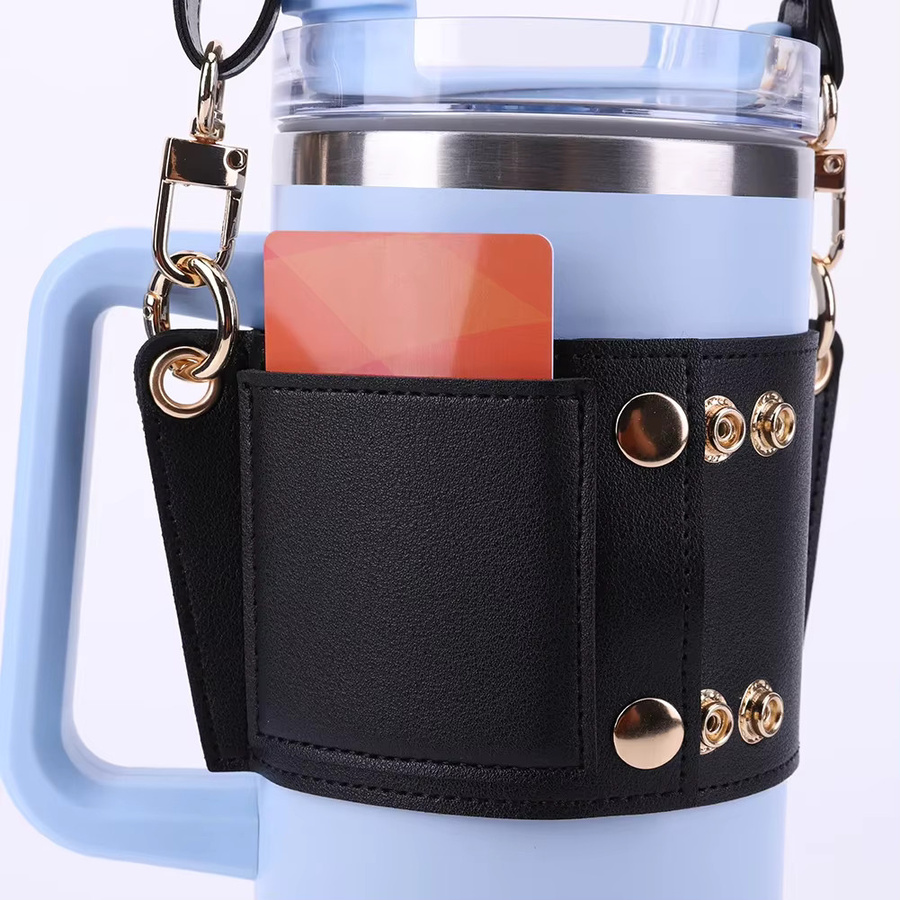 VAKIND Wasserflaschenhalter in Weiß, tragbarer Flaschenbeutel als Reise-Essential, kompatibel mit Stanley 30oz und 40oz Bechern - Bild 4