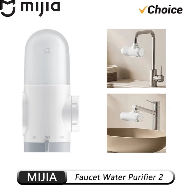 MIJIA Wasserhahn-Wasserfilter 2 für Küche und Haushalt mit sichtbarem Aktivkohle-Perkolator in Weiß - Bild 1
