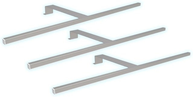 kalb LED Aufbauleuchten 3er Set Silbergrau, Schrankbeleuchtung Neutralweiß, Aluminium - Bild 1