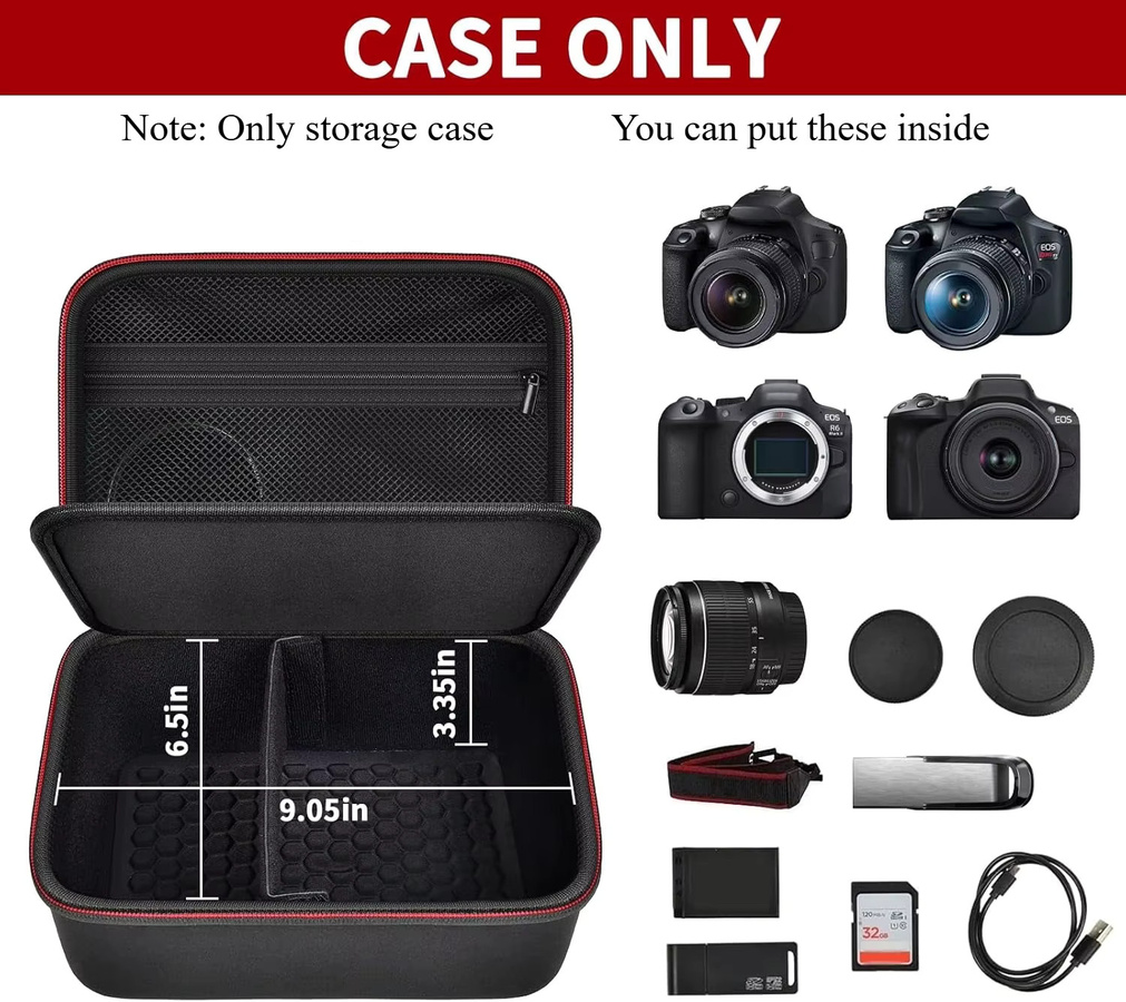 Kompakte Kamera-Umhängetasche von paiyule in Schwarz, passend für Canon EOS R100 und Canon EOS R50 spiegellose Kameras - Bild 2