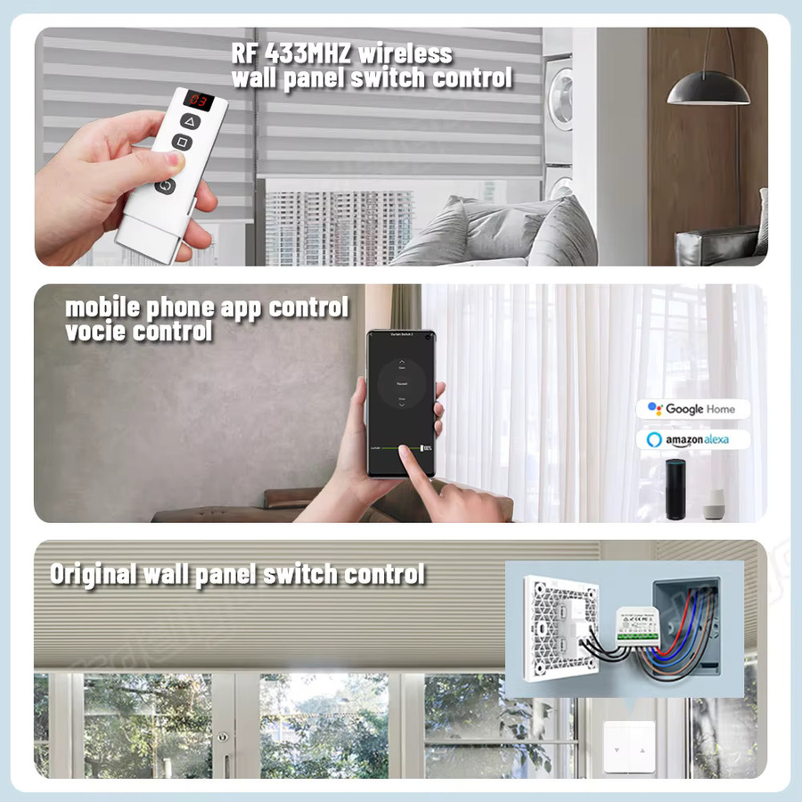 Tuya Smart Life WLAN-Rollo-Schalter mit RF433 Fernbedienung für elektrische Rolläden in Weiß, kompatibel mit Google Home und Alexa - Bild 4