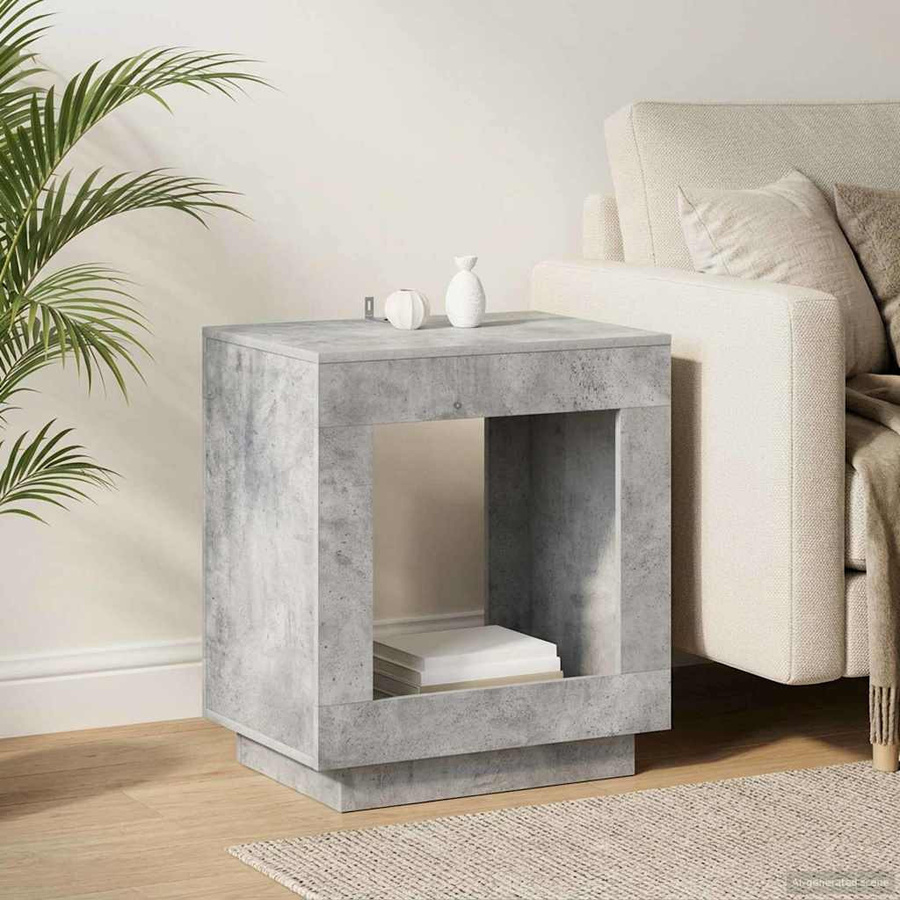 vidaXL Beistelltisch in Betongrau aus Holzwerkstoff, B/T/H: 60 x 40 x 65 cm - Bild 3