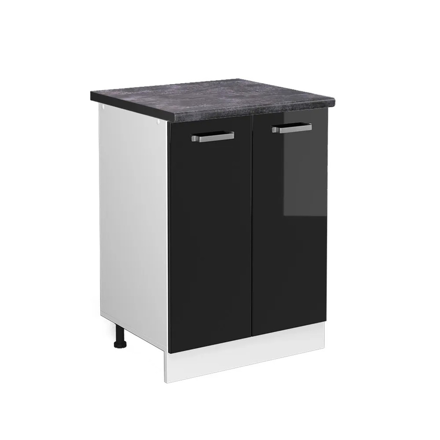 Vicco Küchenunterschrank R-Line in Schwarz Hochglanz und Weiß, B: 60 cm, H: 81,6 cm, T: 60 cm - Bild 2