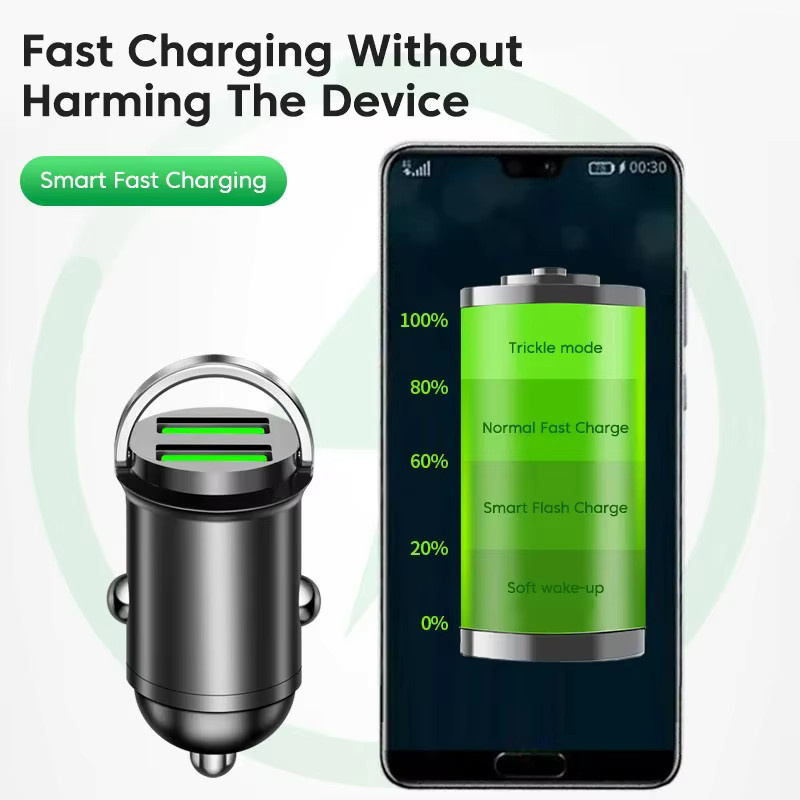 Mini-Autoladegerät mit 100W QC3.0 und zwei USB-C Anschlüssen für schnelles Laden, universeller Autoadapter für Xiaomi, Samsung und iPhone - Bild 5