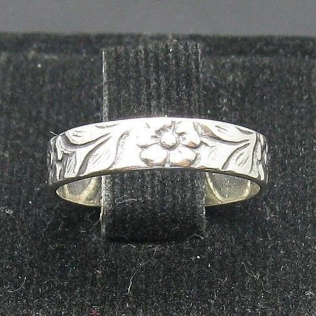 Vintage-Ring mit Blume, Unisex - Bild 1