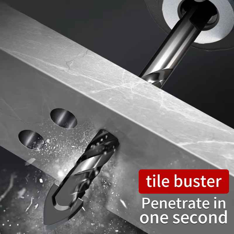 5-teiliges DTBD Multifunktionales Metall-Bohrset aus Legierung in Silber für Keramik und Beton - Bild 3