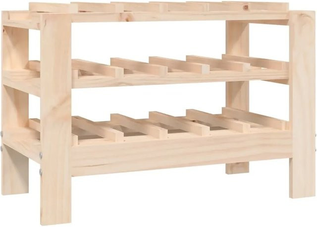 vidaXL Weinregal aus Massivholz Kiefer in Braun und Beige, Wandmontage, B/T/H: 61,5 x 30,0 x 42,0 cm - Bild 1