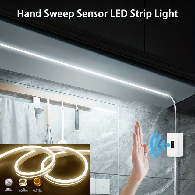 Shine-Tale Neon LED Lichtstreifen mit Gesten-Sensor und Dimmer, USB-betrieben, weiß, wasserdichtes Silikon für deine Zimmerdekoration - Bild 1