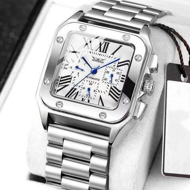 FORSINING Armbanduhr Automatik, Edelstahl, eckig, Silber, Herren - Bild 1