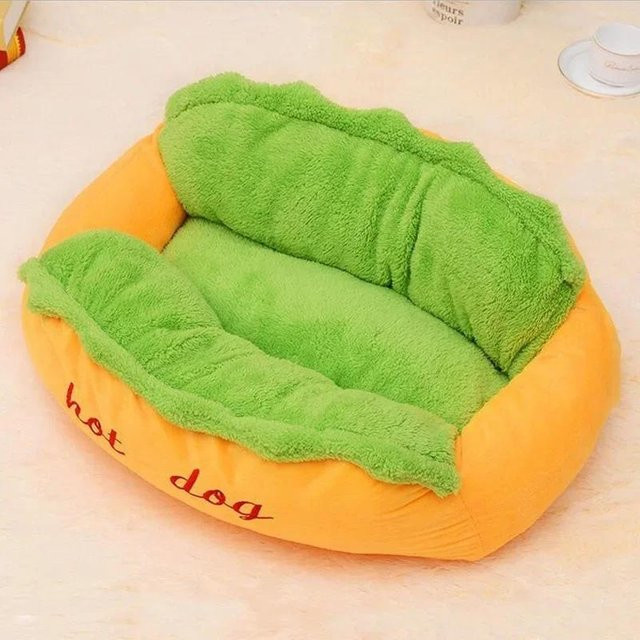 Pet Products My Haustierbett Hotdog-Haus in Wassermelone, weiches Liegebett für Hunde und Katzen aus Textil mit abnehmbarem Bezug, B/T/H: 80 x 70 x 23 cm - Bild 1