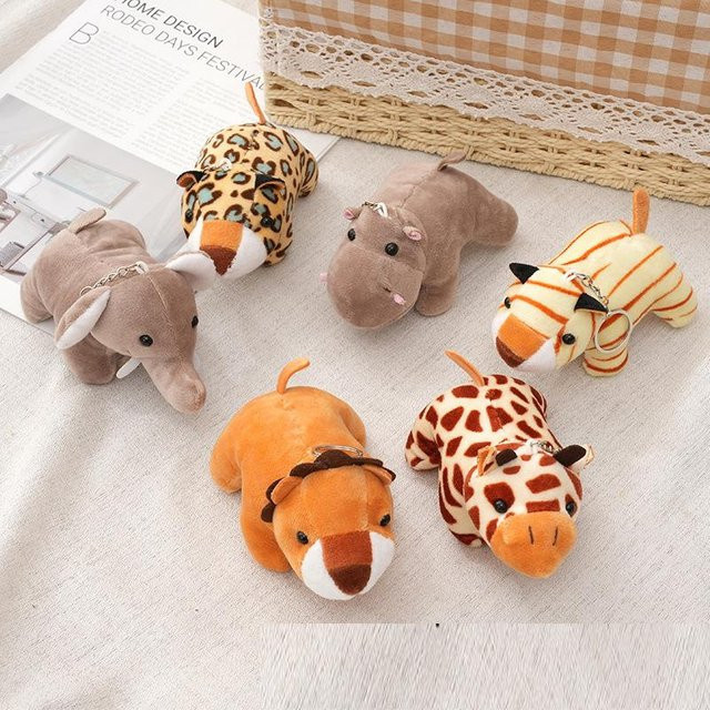 Linyi toy Plüschtier Schlüsselanhänger Tiger Elefant Affe, 30-teiliges Set - Bild 1