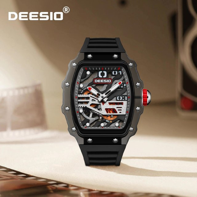 Deesio Armbanduhr, Automatik, Edelstahl, Tonneau, Datum, Herren - Bild 1
