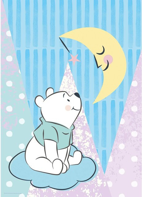 Komar Wandbild Winnie Pooh Moon Kinderwelten, bunt, B/H: 50 x 70 cm - Bild 1